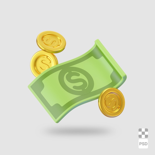 PSD money 3d image