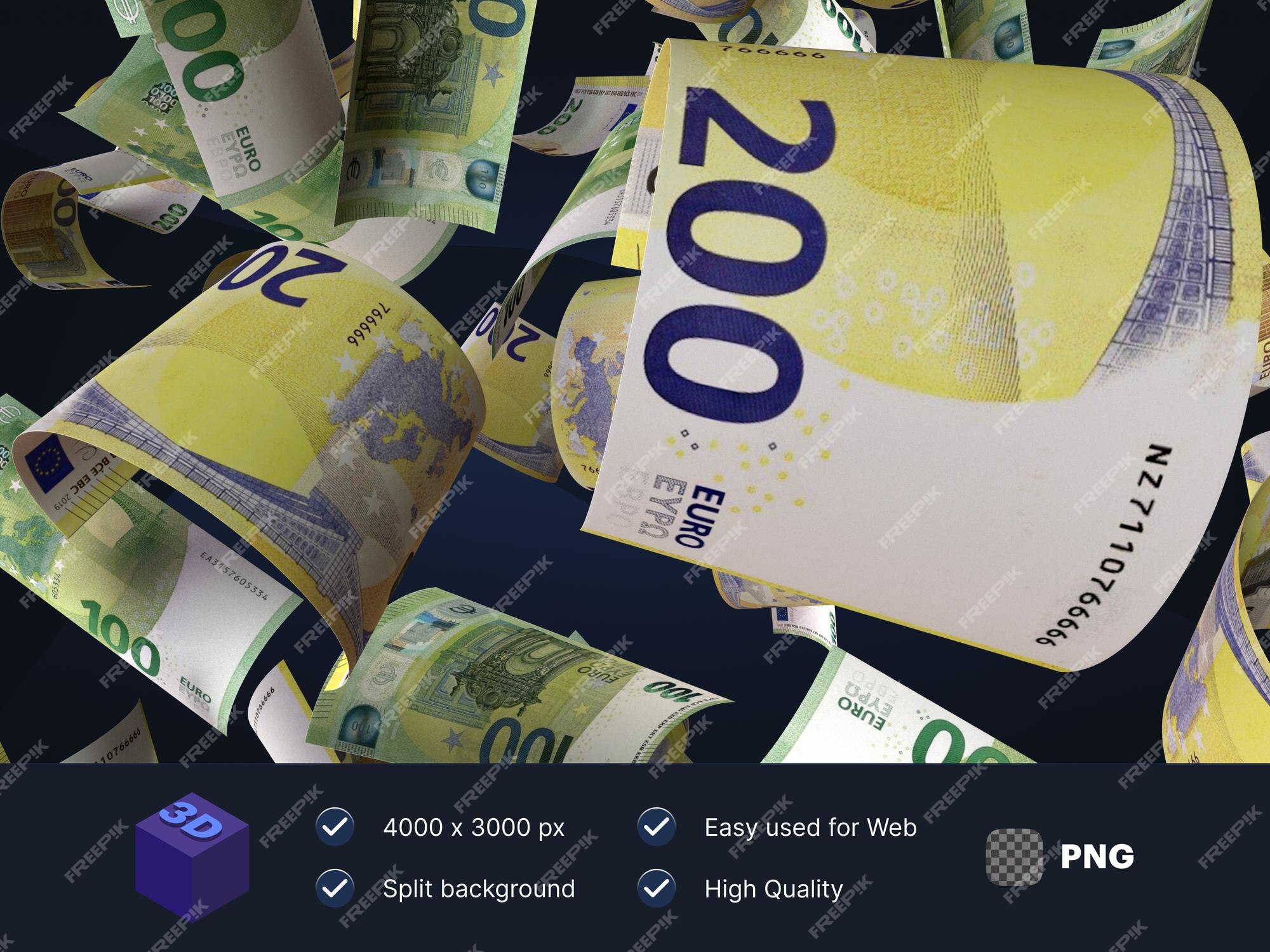 Premium PSD | Money background. euro eu cash money falling.