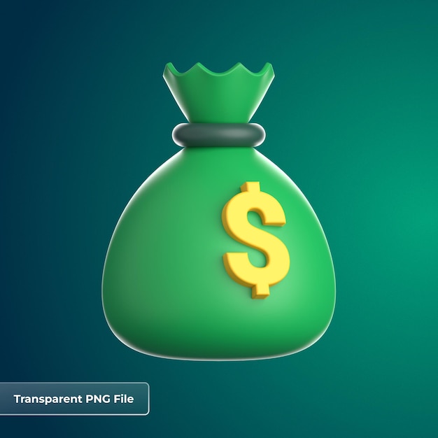 PSD money bag 3d icon