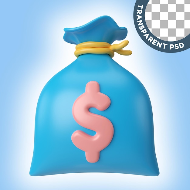 PSD money bag 3d illustration icon