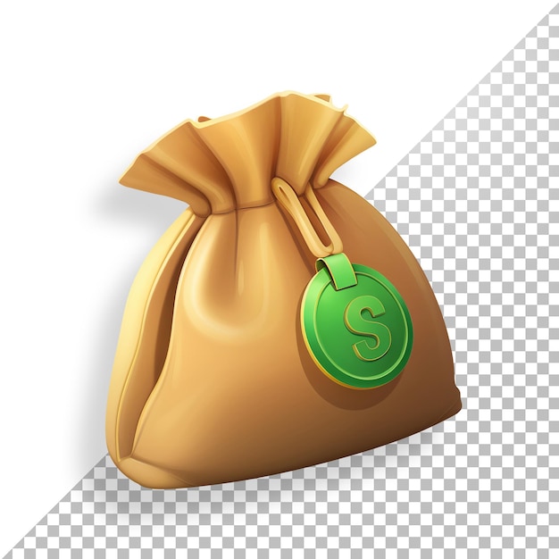 Money bag 3d without background