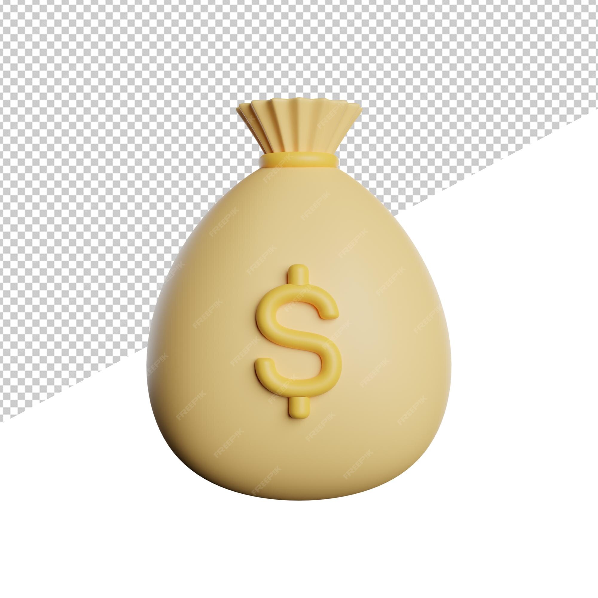 Premium PSD  Money bag rewards front view 3d rendering icon illustration  on transparent background