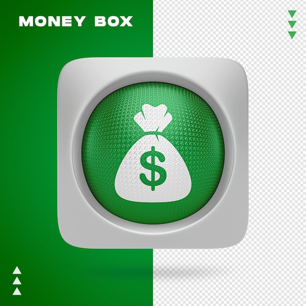 Money box design nel rendering 3d