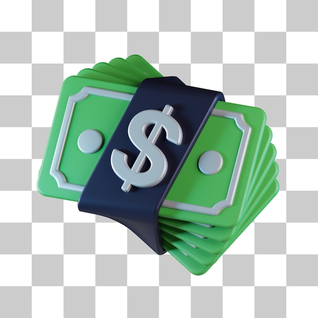 Money bundle stack 3d icon