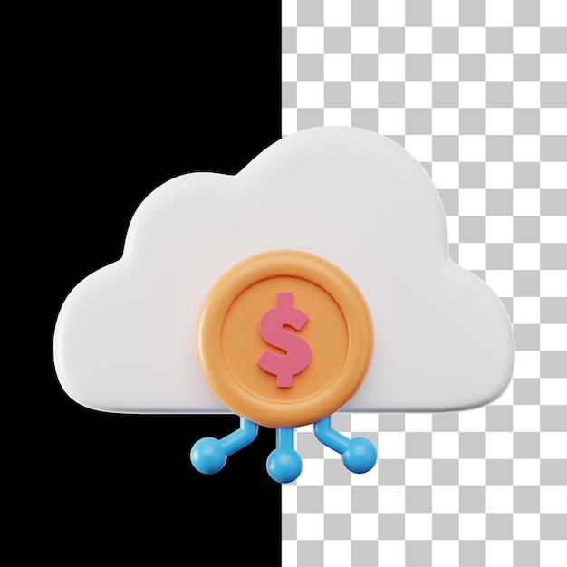 Иконка "Облако денег" 3D