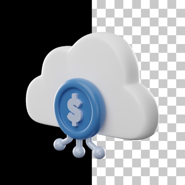 PSD money cloud 3d icon