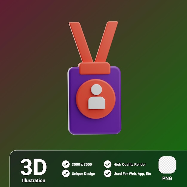 PSD money corruption id card 3d illustration