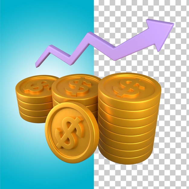 Money growth 3d render