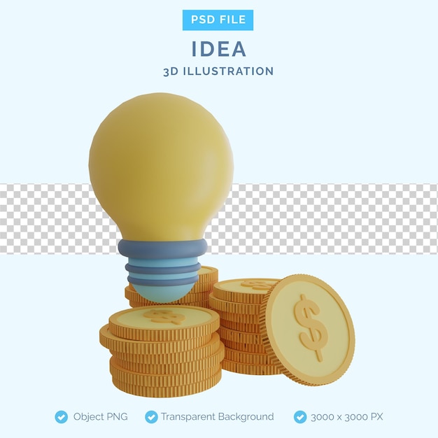 Money idea 3d illustration