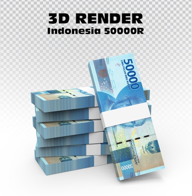 PSD denaro indonesia 50000r rendering 3d