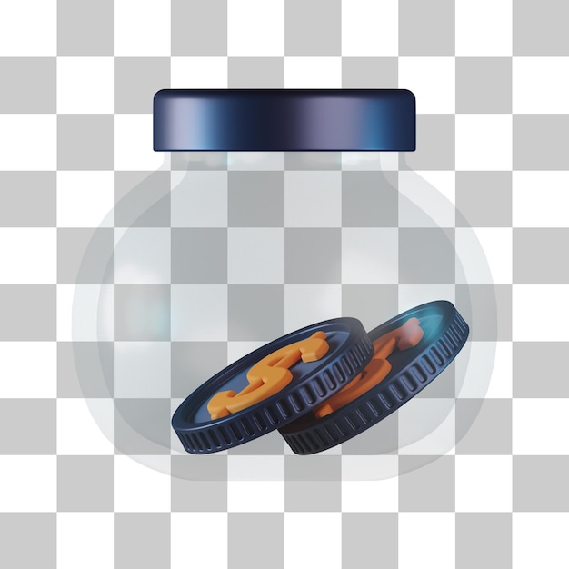 Money jar 3d icon