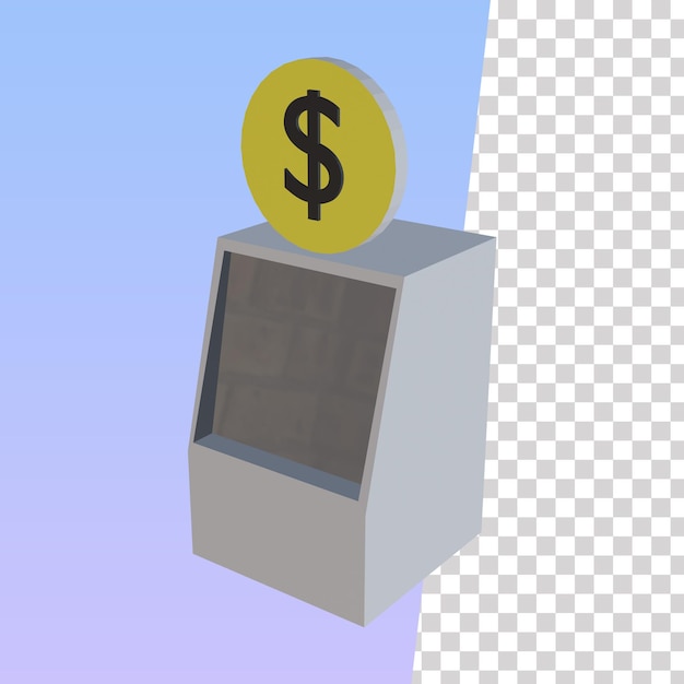 PSD money machine 3d model