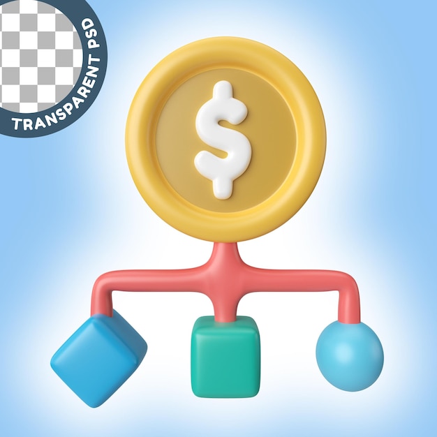 Money management 3d illustration icon