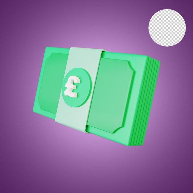 Money pack of pound 3d rendering