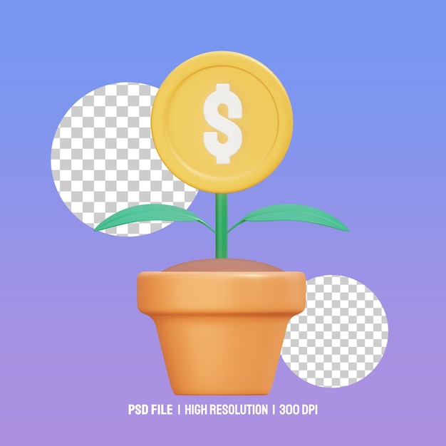 money plant 3d illustration