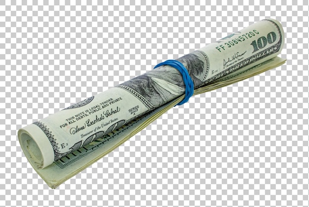 PSD money roll dollars finance concept isolated on transparent background