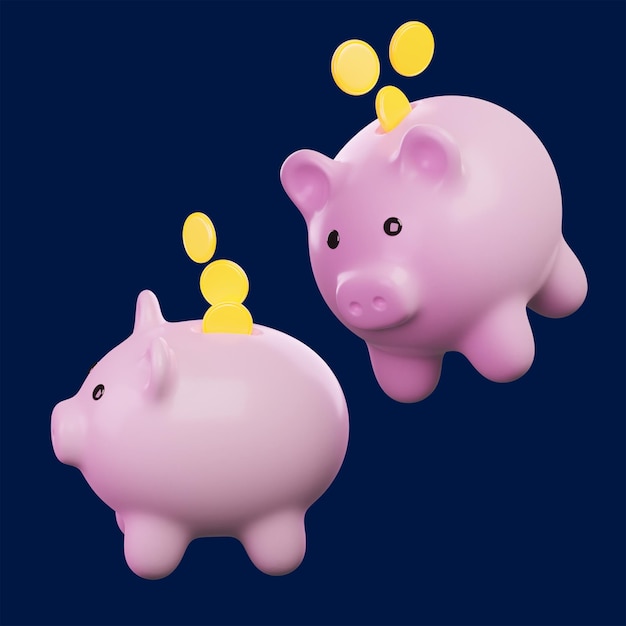 PSD money saving pig 3d financing