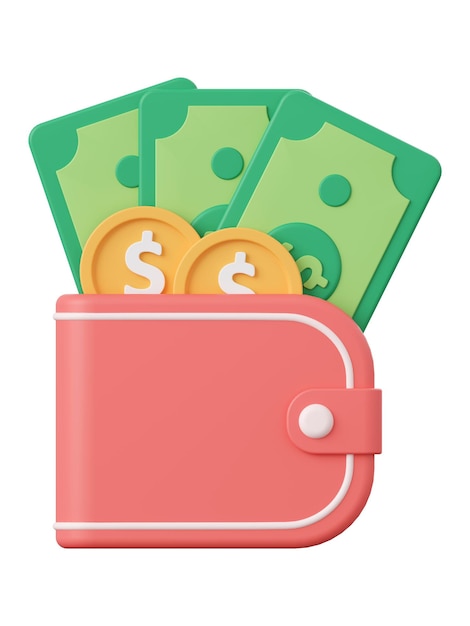 money wallet 3d illustration of investment concept
