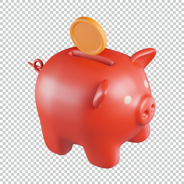 PSD moneybox piggy bank 3d icon