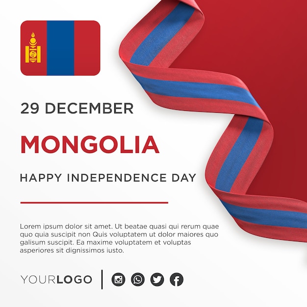 Mongolia National Independence Day Celebration Banner NationalAnniversary Post Template