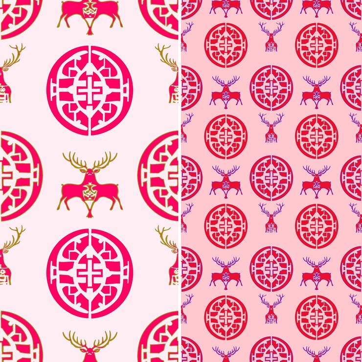 PSD mongolian patterns with deer stones animal motifs and eterna png traditional abstract designs