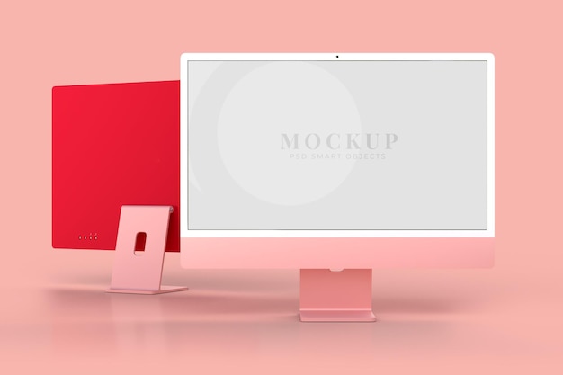 Monitor 24-inch mockup sjabloon voor presentatie branding, huisstijl, reclame, branding business. 3d-rendering