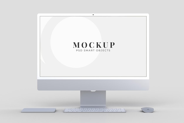 Monitor 24 inch mockup Template For presentation branding, corporate identity, advertising, branding business. 3D rendering