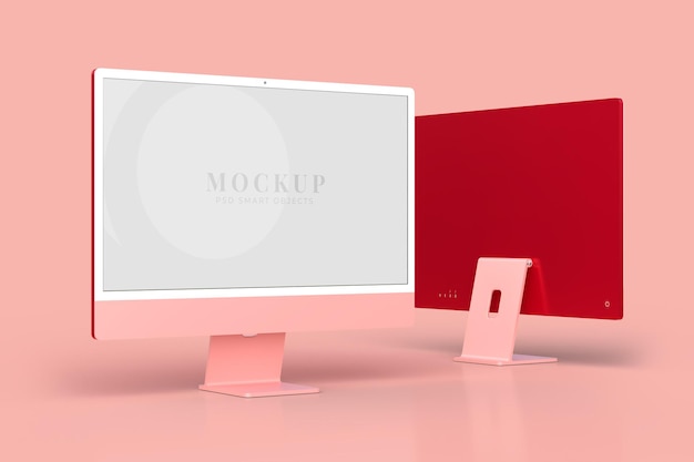 Monitor 24 mockup. mockups template for presentation. 3d rendering