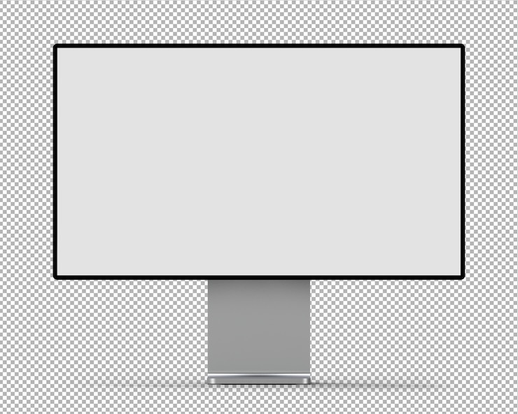PSD monitor 3d na białym tle.