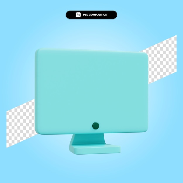 Monitor 3d render illustration isolated