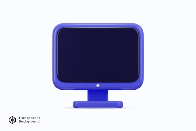 Monitor display icon 3d rendering vector illustration