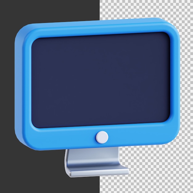 monitor in 3D rendering voor webpresentatie van grafische assets of andere