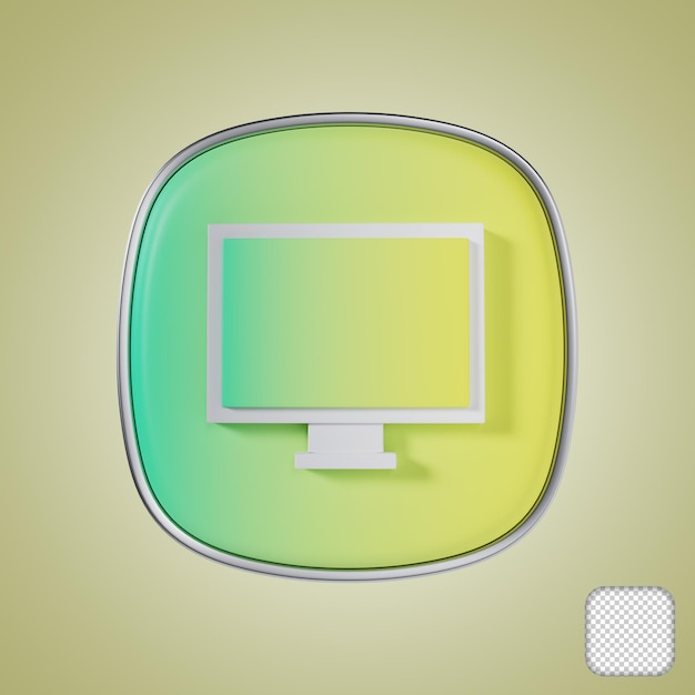 Monitor mobile app 3d icon