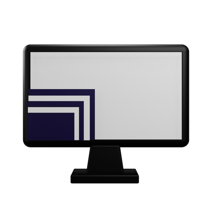PSD monitor rozdzielczości z przezroczystym tłem