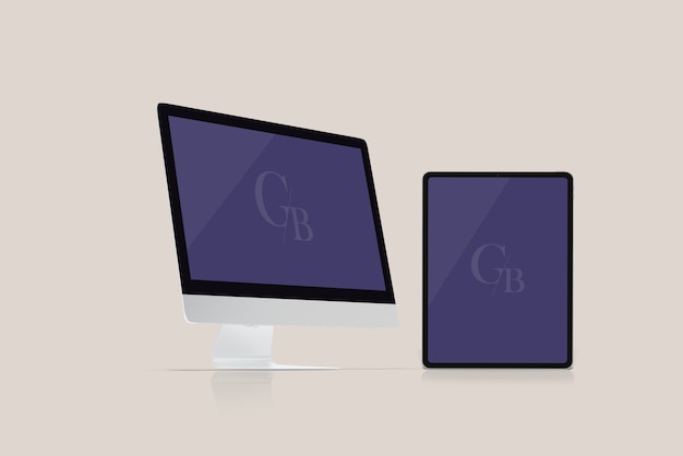 PSD monitor and tablet mockup