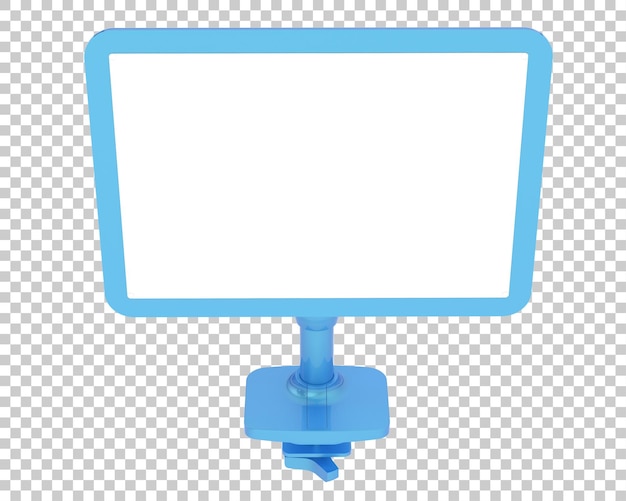 PSD monitor with arm isolated on transparent background 3d rendering illustration