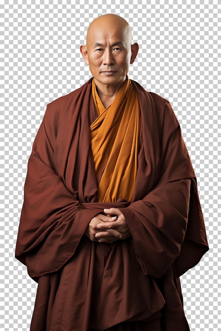 PSD monk portrait isolated