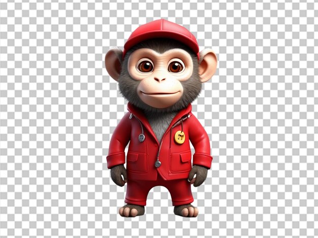 PSD monkey character in a stylish suit