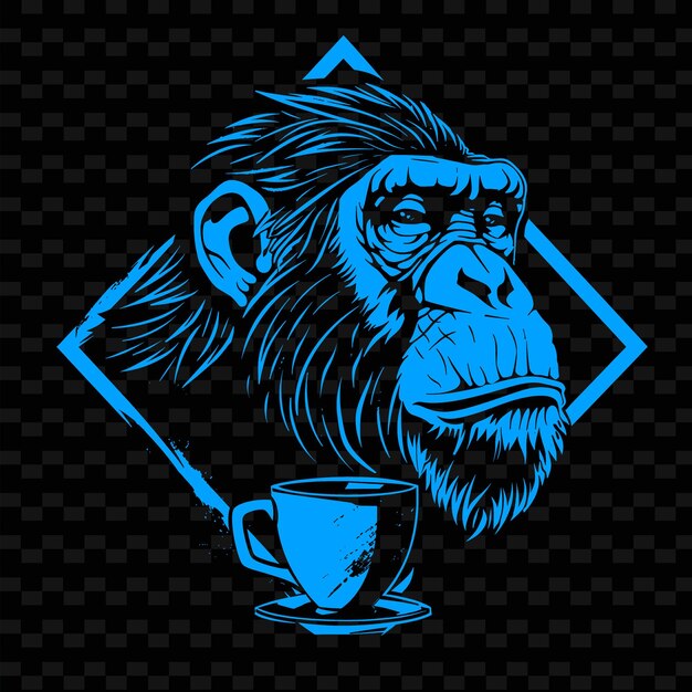 PSD a monkey in a cup of coffee