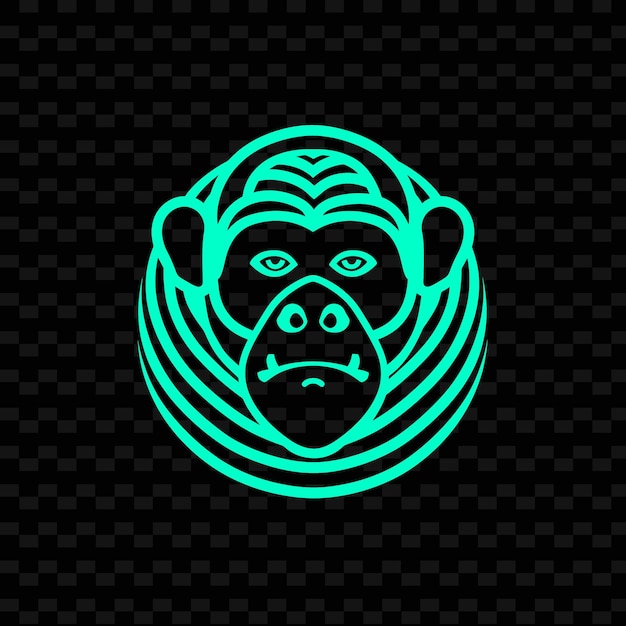 PSD a monkey face with a green background