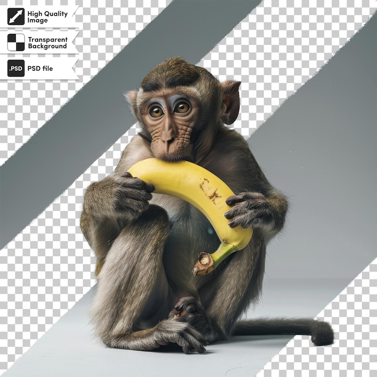 PSD a monkey holding a banana that says quot a letter quot on it