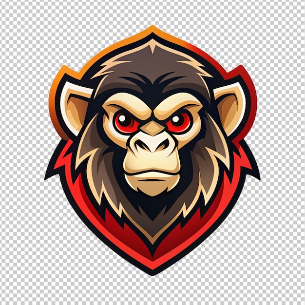 PSD monkey logo on transparent background