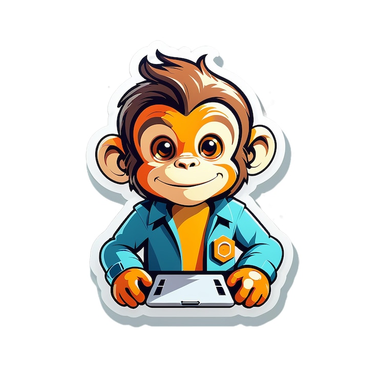 PSD monkey programmer sticker decal
