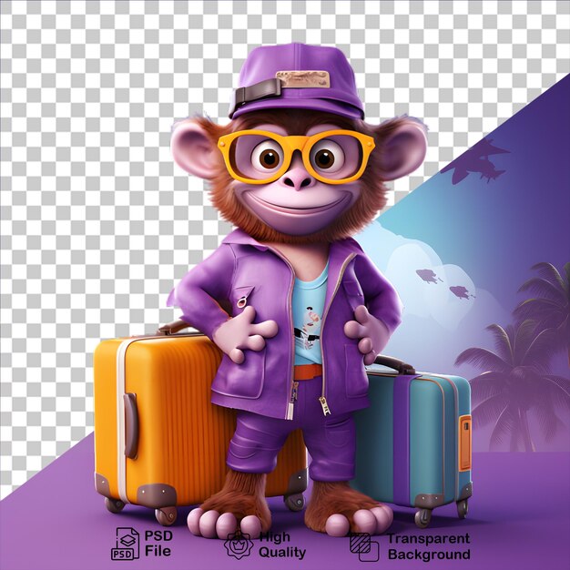 PSD Концепция monkey vacation изолирована на прозрачном фоне, включая png-файл