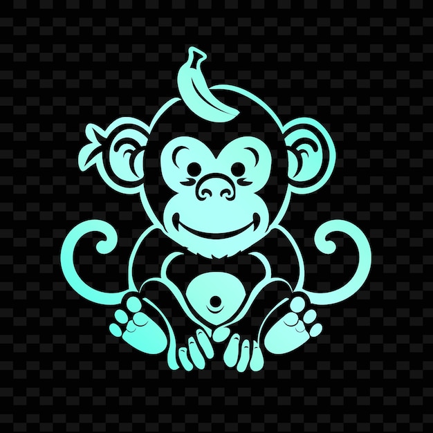 PSD una scimmia con una banana sulla testa