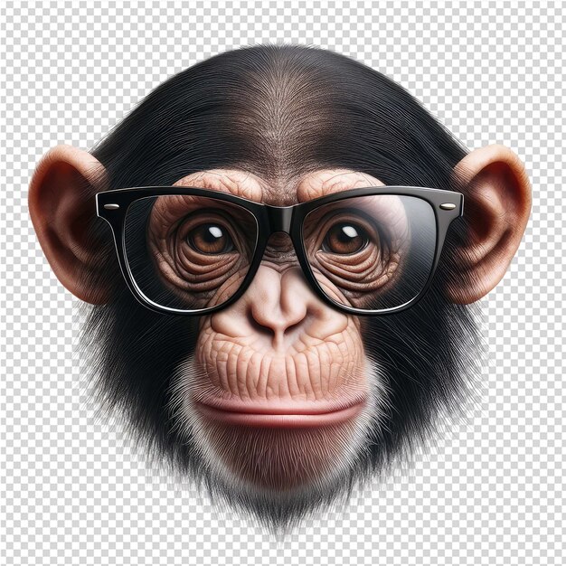 PSD a monkey with glasses that says quot chimpan quot on it