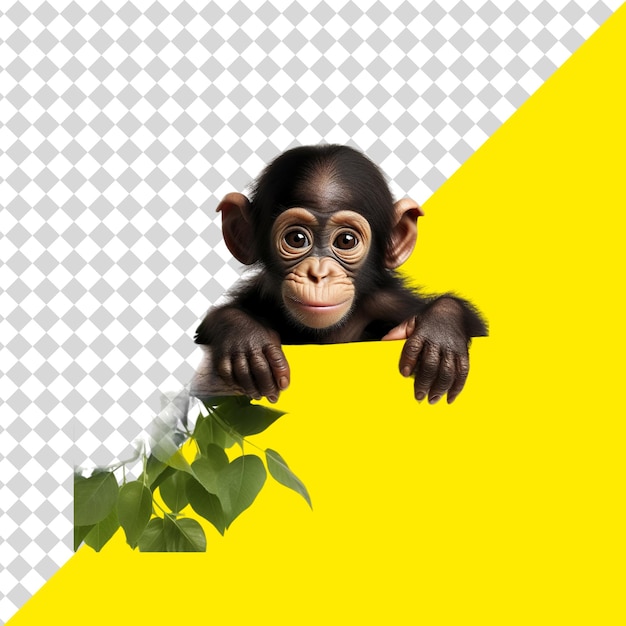 PSD una scimmia con uno sfondo giallo