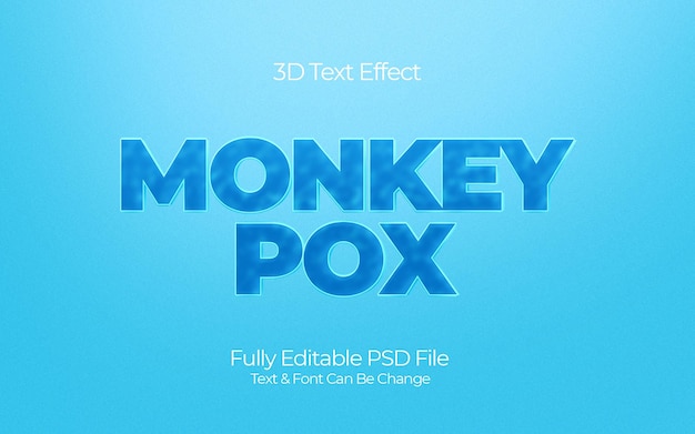 Monkeypox effetto testo 3d psd