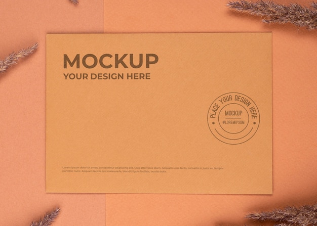 Monochromatic envelope mockup design