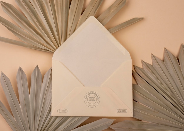 Monochromatic envelope mockup design